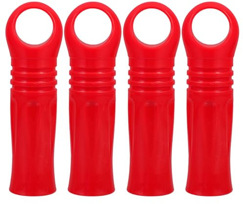 MUCKLILY 4 Pcs Poignées Accessoires Pince À Balai Bouchon Terminal Poignée De Balai Poignée Pour Tuyau Poignée De Balai Poignée De Tige De Vadrouille Plastique Rouge