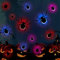 20 Stück Halloween Spinnen Deko innen mit LED Lichter, Halloween Dekoration 3D LED Spinnen Lichter, DIY Wandaufkleber für Außen, Party, Fenster,Wandaufkleber, Schlafzimmer, Wohnzimmer