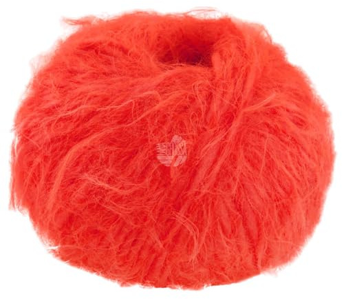 LANA GROSSA Basta| Garn im Fake Fur Look, locker verzwirnt, Franseneffekt& Merinofasern | Handstrickgarn, 50% Schurwolle & 50% Polyamid | 50g Wolle zum Stricken& Häkeln | 100m Garn FB 11