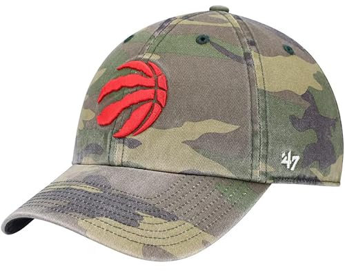 47 Toronto Raptors Camouflage Clean Up Baseball Cap - NBA, verstellbare Größe, Camo Relaxed Fit Dad Hat