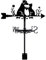 SUPERDANT Girouette de Jardin Exterieur pour Chat et Chien Girouette pour Animaux Girouettes en Métal Noir pour Animaux de Compagnie Décoration de Jardin Art Deco Jardin Exterieur