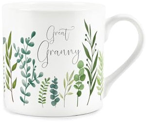 Great Granny Ferns & Greenery Mug - Garden Themed Gift for Grandmothers Bone China Mug - Tea/Coffee Hot Drinks Cup Present