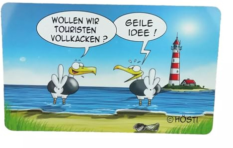Frühstücksbrett - Touristen vollk... - Schneidebrett Frühstücksbrettchen maritim Möwen Meer Leuchtturm Cartoon witzig