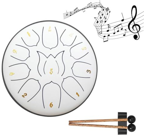 6 Zoll 11 Tone Steel Tongue Drum Hand Pan Drum Drumstick Musik Glucopon Tamburin Entspannung Percussion Instrument Yoga U1d9