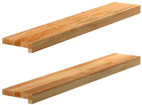 vidaXL Fensterbänke 2 Stk. Hellbraun 90x15x2 cm Massivholz Eiche, Fensterbrett, Holz Treppenstufe, Holz Fensterbrett, Fensterbank Eichenholz