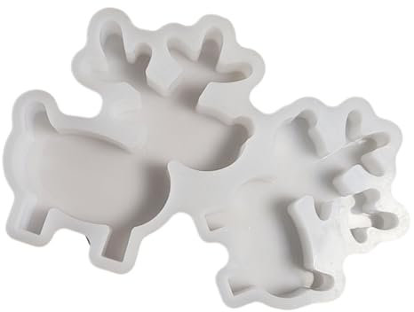 TEMOOUES Harz-Elch-Ornament-Formen, stabile Elch-Display-Dekorationsformen zum Basteln, einzigartige Weihnachtsbaumschmuck