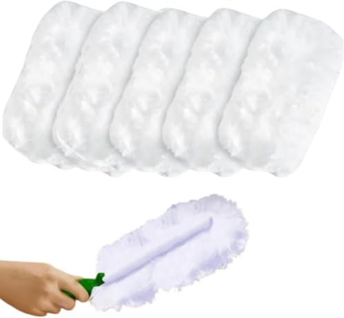 Fluffy Duster Refills Compatible with Pledge Style Duster Handles Long Soft Fibres Trap Dust & Allergens White Replacement Heads Only (Pack of 10 Refills)