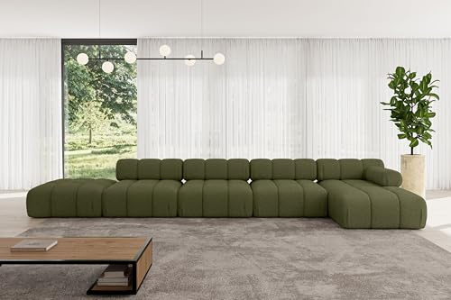 ALTDECOR Modulares Sofa Ecksofa in L-Form Corner modular Sofa Eckcouch Couch Wohnlandschaft Cauchsofa Polstersofa Lizur-L3-475x160x70 cm Grün