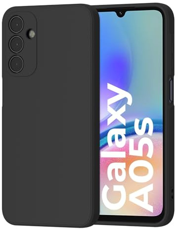 Vancle Coque pour Samsung Galaxy A05s, Étui de Protection en Silicone avec Doublure en Fibre, Noir