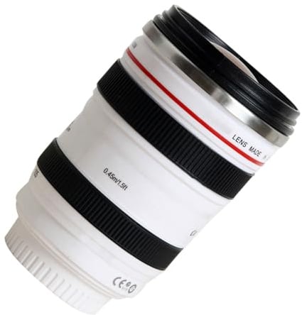 DOITOOL Gobelet pour Objectif d'Appareil Photo Blanc Tasse à Eau Créative en Matériau Solide Récipient Décoratif pour Maison Bureau ou Hôtel pour Thé et Lait