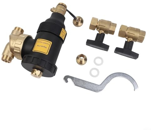 Magnetischer Schlammabscheider für Kessel und HVAC-Ausrüstung, technischer Kunststoff- und Messingfilter mit abnehmbarem Magnetring, entfernt Rost und Ablagerungen, magnetisches Separator-Design (DN20