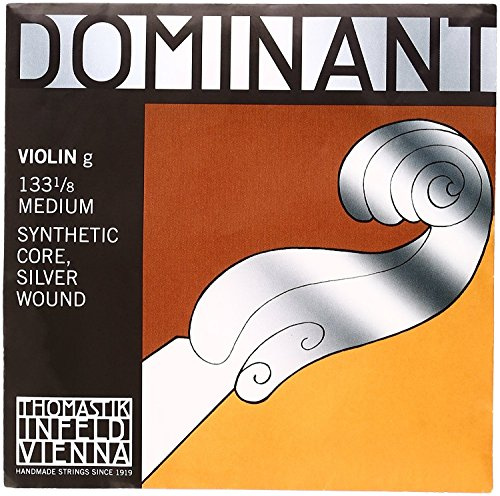 Thomastik-Infeld Dominant Violin G String, 1/8 Size, Medium Tension - 133.18 - Synthetic Core, Silver Wound - Clear & Balanced Tone, The Reference Standard for Violin