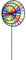 HQ Design Windspiration - Magic Wheel, UV-beständige und wetterfeste Windspiel Deko für Garten, Terrasse und Balkon, inklusive Standstab (Triple Rainbow)