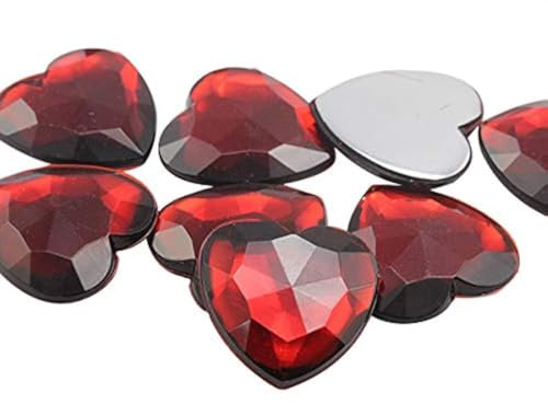 8 MM Rubin Rot JG16 Flache Rückseite Herz Acryl Jewels Hohe Qualität Pro Grade – 100 Stück