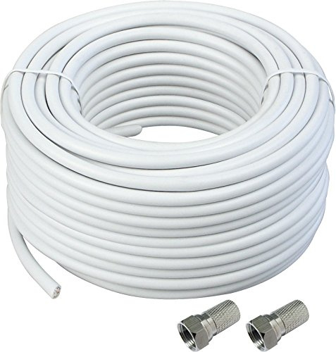 SCHWAIGER SAT Koaxialkabel 115 dB, 25m, weiß, unkonfektioniert, 4-fach Schirmung, 75 Ohm, digital, HDTV, DVB-S/S2, DVB-C, DVB-T2, Ø 7,3 mm