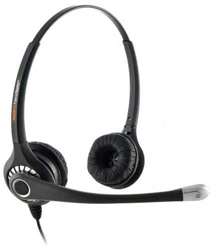 Agent 800 Binaural PLX Headset Noise Cancelling Microphone & HD Speakers Compatible with most Avaya, Polycom, Yealink, Fanvil, Mitel and many other System/analogue/SIP Phones