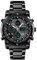 FeiWen Fashion Herren Multifunktional Edelstahl Digital Uhren LED Analog Quarz DREI Zeit Casual Sport Armbanduhren Beleuchtung Alarm Countdown (Schwarz)