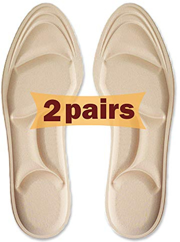 Shoe Insoles Women, Arch Support Insoles Breathable, New Material,5D Sponge Barefoot Comfort Insoles and High Heel Inserts (Beige(Women))