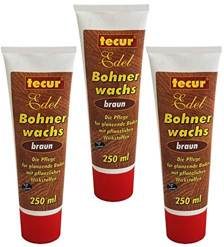 Preisjubel 3X 250ml Edel Bohnerwachs braun von tecur, Bodenwachs, Holzbodenpflege