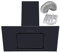 Cookology VER905BK 90cm Black Angled Glass Cooker Hood, Touch Controls & Ducting