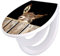 banjado Familien WC Sitz mit Absenkautomatik 44,5x37cm / Klodeckel/Klobrille mit Kindersitz aus hochwertigem Polypropylen/Toilettensitz Kindersitz integriert Motiv Esel