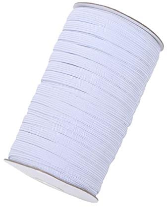 JZK 1 Rouleau 90 mètres bobine élastique blanche 1 cm cordon élastique bobine bandes de couture cordon élastique plat pour bricolage couture tricot arts et artisanat