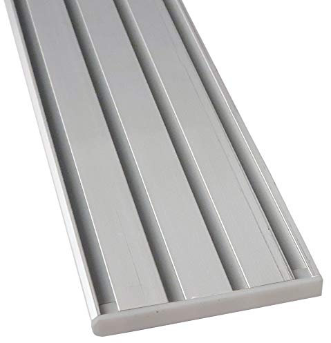 Vorhangschiene Aluminium - Silber 4 Lauf 390cm (120cm + 3x90cm) - Flache Gardinenschiene (7mm) - inkl. Vorhanggleiter