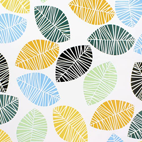 ORYX Mantel Hule Rectangular Hojas Colores. Impermeable Antimanchas PVC 140 cm. x 20 Metros. Rollo Recortable. Interior y Exterior