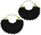 CHICNET Ohrringe Holz antik gold Messing Bogen schwarz Flügel golden Mädchen Damen Frauen Ohrhänger Ohr Schmuck Tribal Ethno