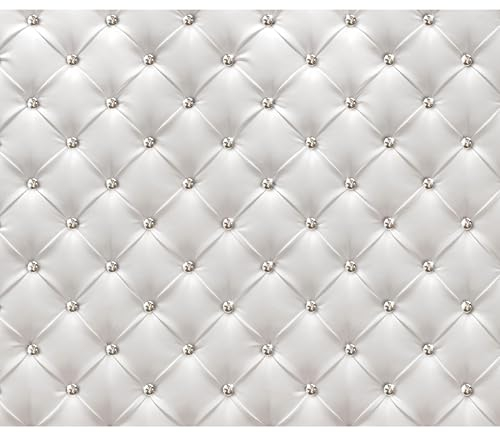 decomonkey Fototapete Leder Deluxe 450x315 cm XXL Design Tapete Fototapeten Vlies Tapeten Vliestapete Wandtapete moderne Wand Schlafzimmer Wohnzimmer Diamanten