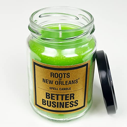 Roots Candle Better Business - Magische Kerze im Glas mit detailierter Ritualanleitung - Mehr Erfolg im Geschäft - Hoodoo, Voodoo, Conjure