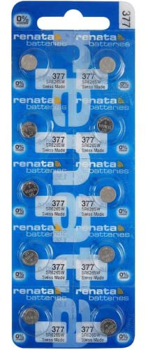 Renata 377 SR626SW Batteries - 1.55V Silver Oxide 377 Watch Battery (10 Count)