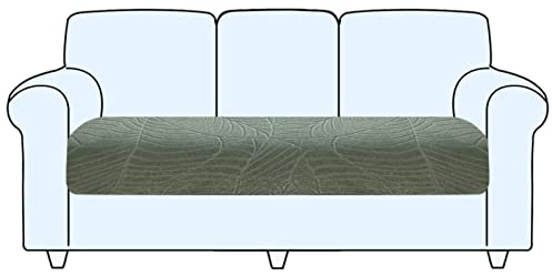SHUOJIA Sofa Sitzkissenbezug, Sofa Sitzkissenbezug Stretch,Husse Überzug Bezug Für Sofa Sitzkissen, rutschfest Stoff Europäisches Muster (Green,Large-3-Seater)