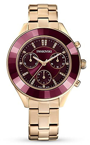 Swarovski Damen Uhr 5632475 Octea Lux Sport Metallarmband, Rot, Roségoldfarbenes Finish