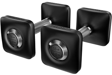 Peloton Dumbbells | Ergonomically Designed Pair of Cast Iron Weights With Urethane Coating and Nonslip Grip, Available in Set of Two, Black, 2.3 kg
