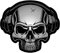 Samunshi DJ Skull Totenkopf Aufkleber Autoaufkleber für Motorrad Fahrrad Roller oder Auto Sticker Schädel Totenschädel Musik Kopfhörer (20x18cm DJ Skull Totenkopf)