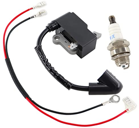 HURI Bobine d'allumage avec bougie d'allumage pour tronçonneuse Husqvarna 435 440 445 450 450E Jonsered CS2245 2250