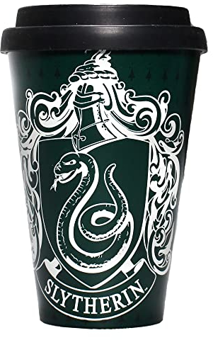 Harry Potter Tazza da viaggio da 400 ml – Orgoglioso Serpeverde – RPET – Tazza da caffè da viaggio – Tazze riutilizzabili per bevande calde – Eco Travel Mug