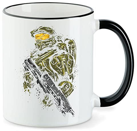 T-Nerds - Master Chief - Tasse Mug Kaffeetasse Teetasse - Schwarz