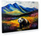 Sense Canvas Panda Wiese Berg 22 Leinwand-Kunst, Heimdekoration, Wandkunstdruck, Poster, Gemälde, groß, 40 x 30 / 1,9 cm