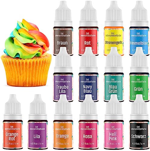 Colorantes Alimentarios Gel 14 Colores - Waysroma Alta Concentración Gel Colorantes Alimentarios Reposteria Food Coloring para Colorear Pasteles Galletas Tartas Rosquillas Macarons