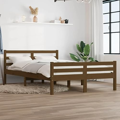 vidaXL Massivholzbett Honigbraun 150x200 cm