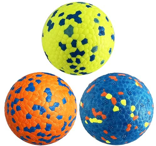 CAISHOW Hundeballspielzeug, unzerstörbar, schwimmend auf Wasser, zum Apportieren, federnd, langlebig, Vollgummiball für Welpen, kleine und mittelgroße Hunde