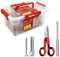 Fischer Vaschetta 500 Tasselli SX Plus 6mm con Vite + Forbici Ergonomiche + Punta Trapano SDS Plus, 570210