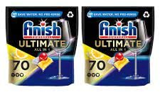 Finish Powerball Ultimate All In One Tabs - Superior Dishwashing Detergent - Savers Pack Of 70x2 Tabs