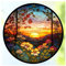 Stalente Diamond Painting Erwachsene Set Blume, 5D Diamond painting Stained Glass Sonnenblume, Rund Full Drill Diamond Painting for Home Wall Decoration Gift 30x30cm/12x12in