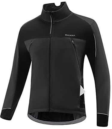 baleaf Fahrradjacke Herren Winter Winddicht Wasserdicht Radjacke Herren Fahrrad Winterjacke für Radfahren Laufen Schwarz 3XL