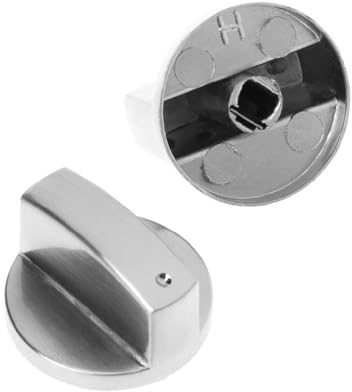 Lot de 2 boutons de contrôle universels en métal pour cuisinière et cuisinière Blanc