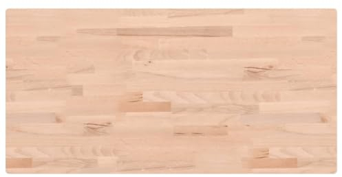vidaXL Tischplatte, Holzplatte Holztischplatte Rechteckig, Ersatzplatte Platte für Beistelltisch Bartisch, Massivholztischplatte Schreibtischplatte, 100x50x4 cm Massivholz Buche