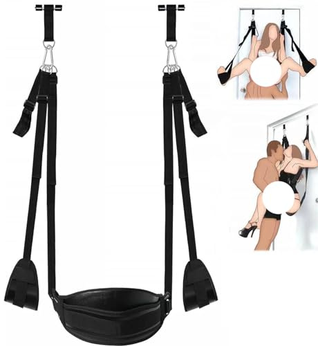 Sexschaukel mit Polstern für Tür, verstellbar, Belastbarkeit 130kg | Liebesschaukel, Türschaukel, Abnehmbare, Sexmöbel, Extra Breiten Polstern, SM Bondage Set, Sex Spielzeug für Paare